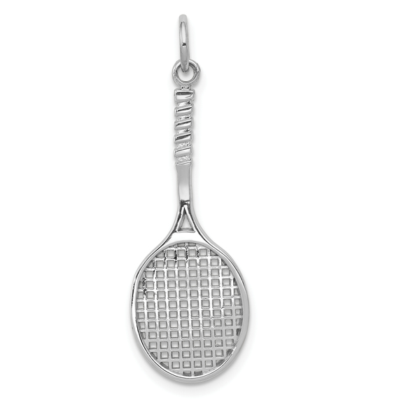 Million Charms 14k White Gold Sports Tennis Racquet...
